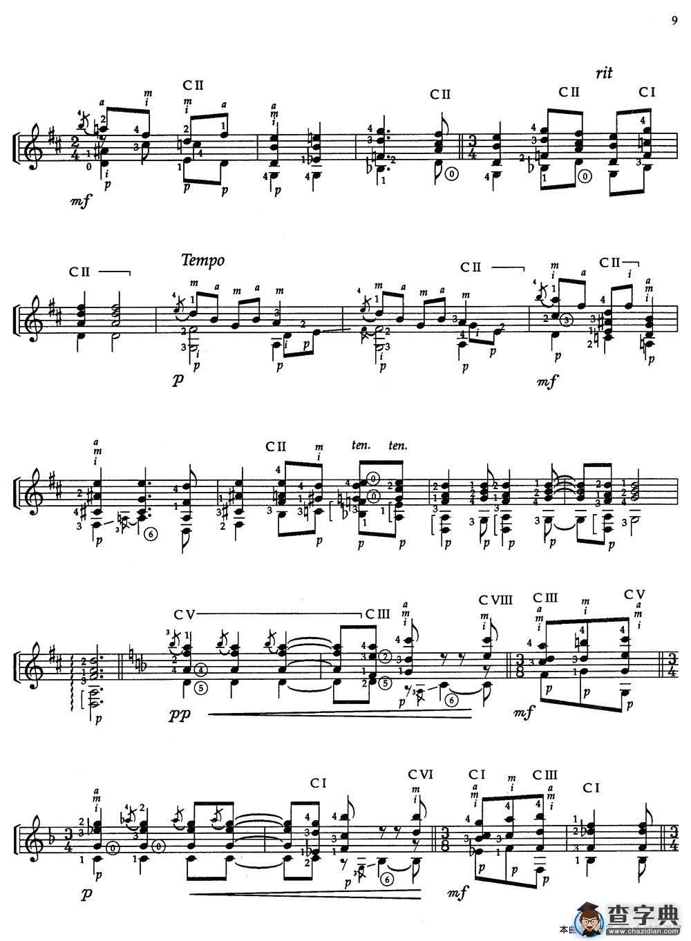 Joaquin Rodrigo Music for Guitar（罗德里戈吉他音乐P7-11）（古典吉他）