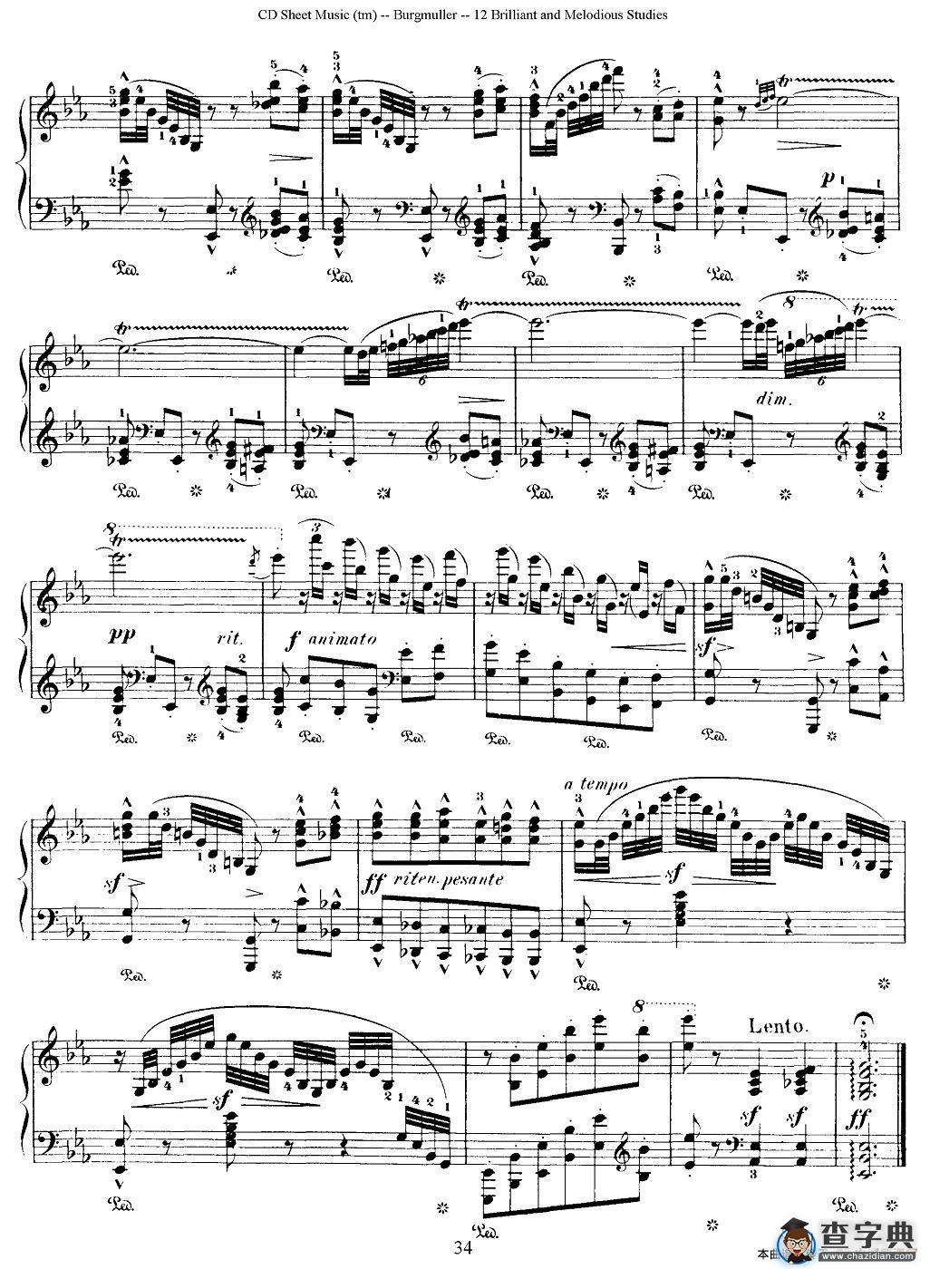 Burgmuller - 12 Brillian and Melodious Studies（12）