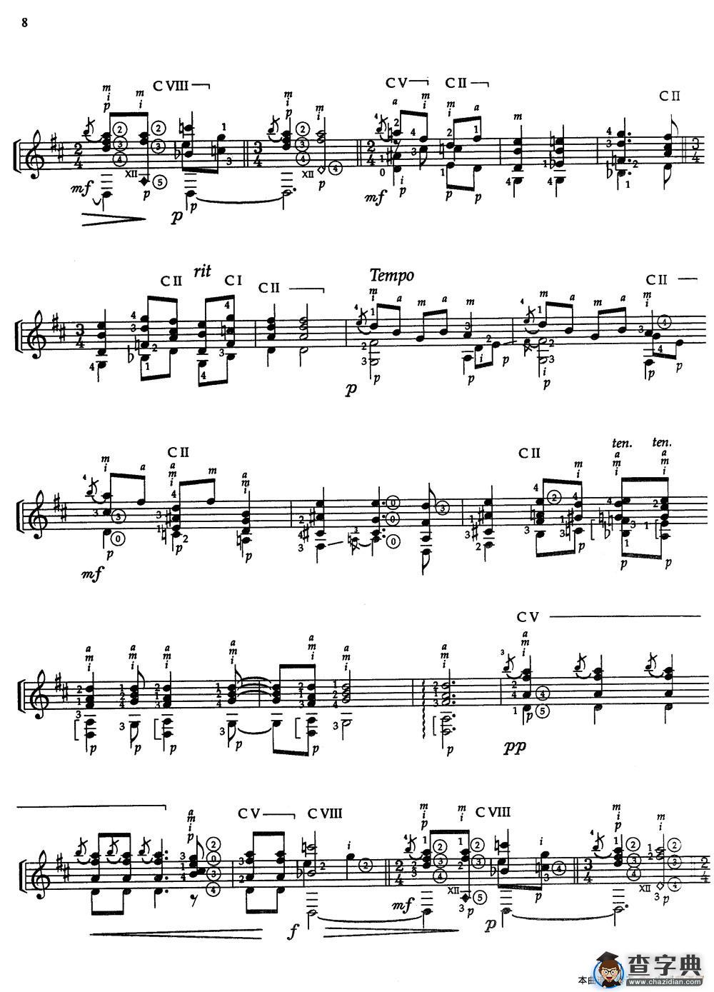 Joaquin Rodrigo Music for Guitar（罗德里戈吉他音乐P7-11）（古典吉他）