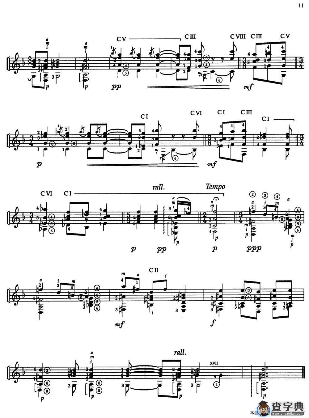 Joaquin Rodrigo Music for Guitar（罗德里戈吉他音乐P7-11）（古典吉他）