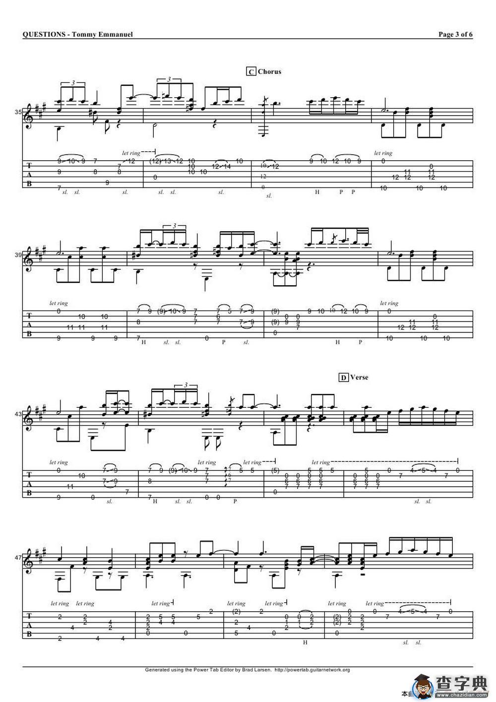 tommy emmanuel： questions（指弹吉它）