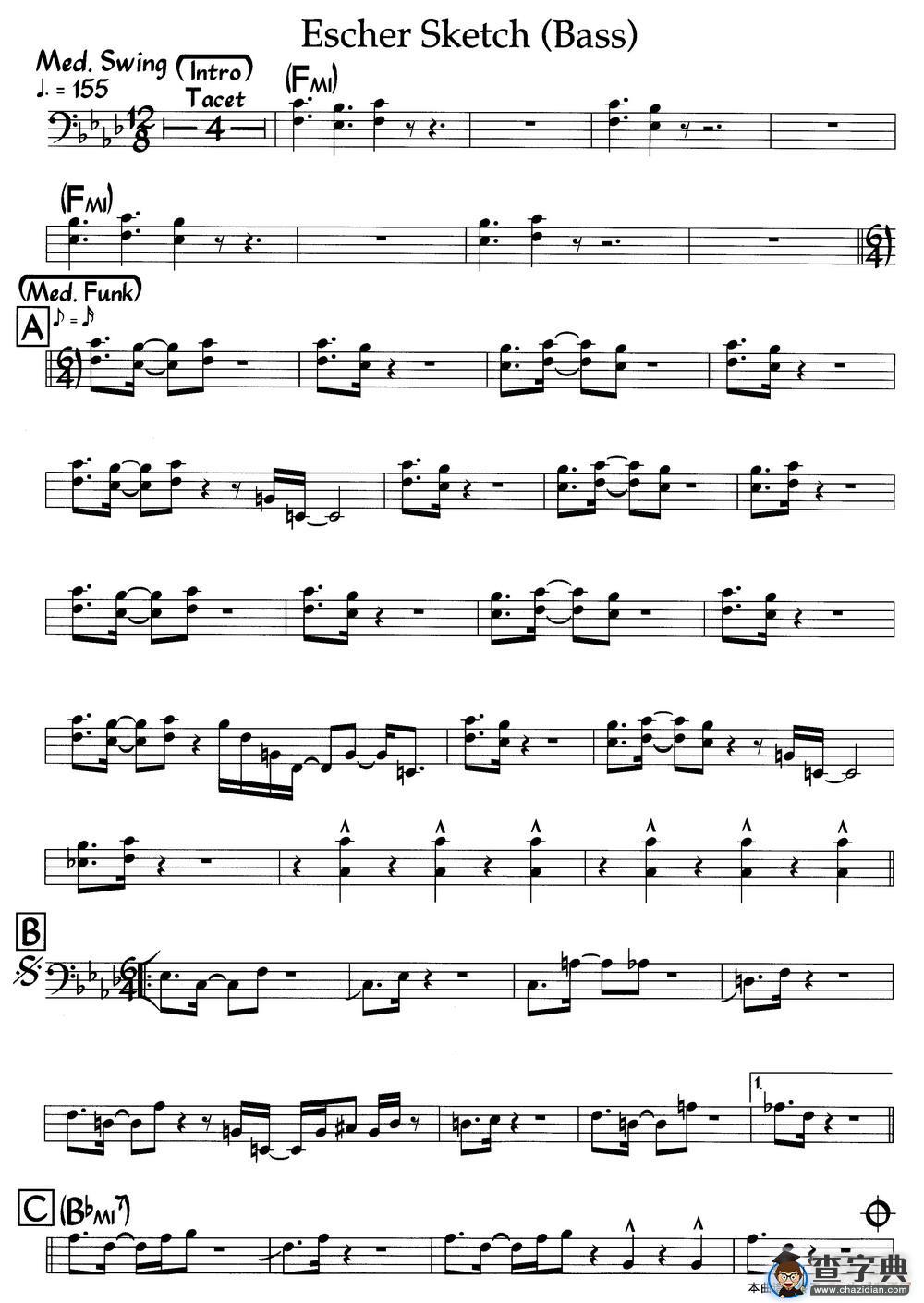 Escher Sketch(Bass)（爵士钢琴曲）
