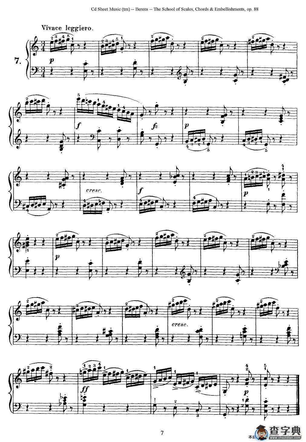 贝伦斯28首钢琴（和弦及装饰音）练习曲（6—10）