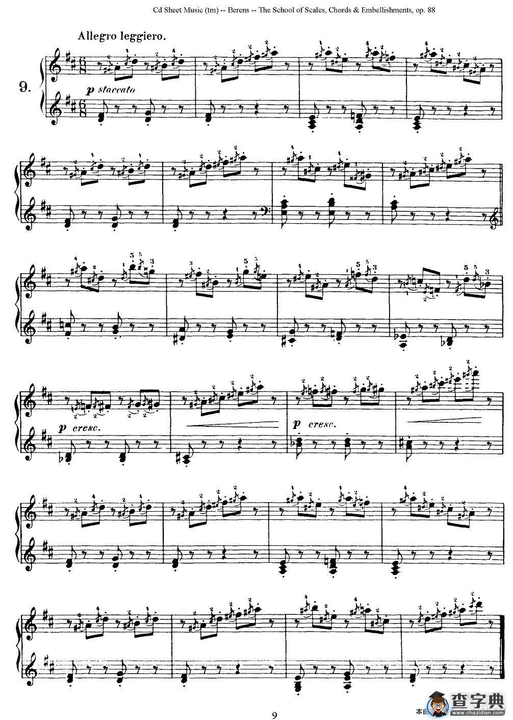 贝伦斯28首钢琴（和弦及装饰音）练习曲（6—10）