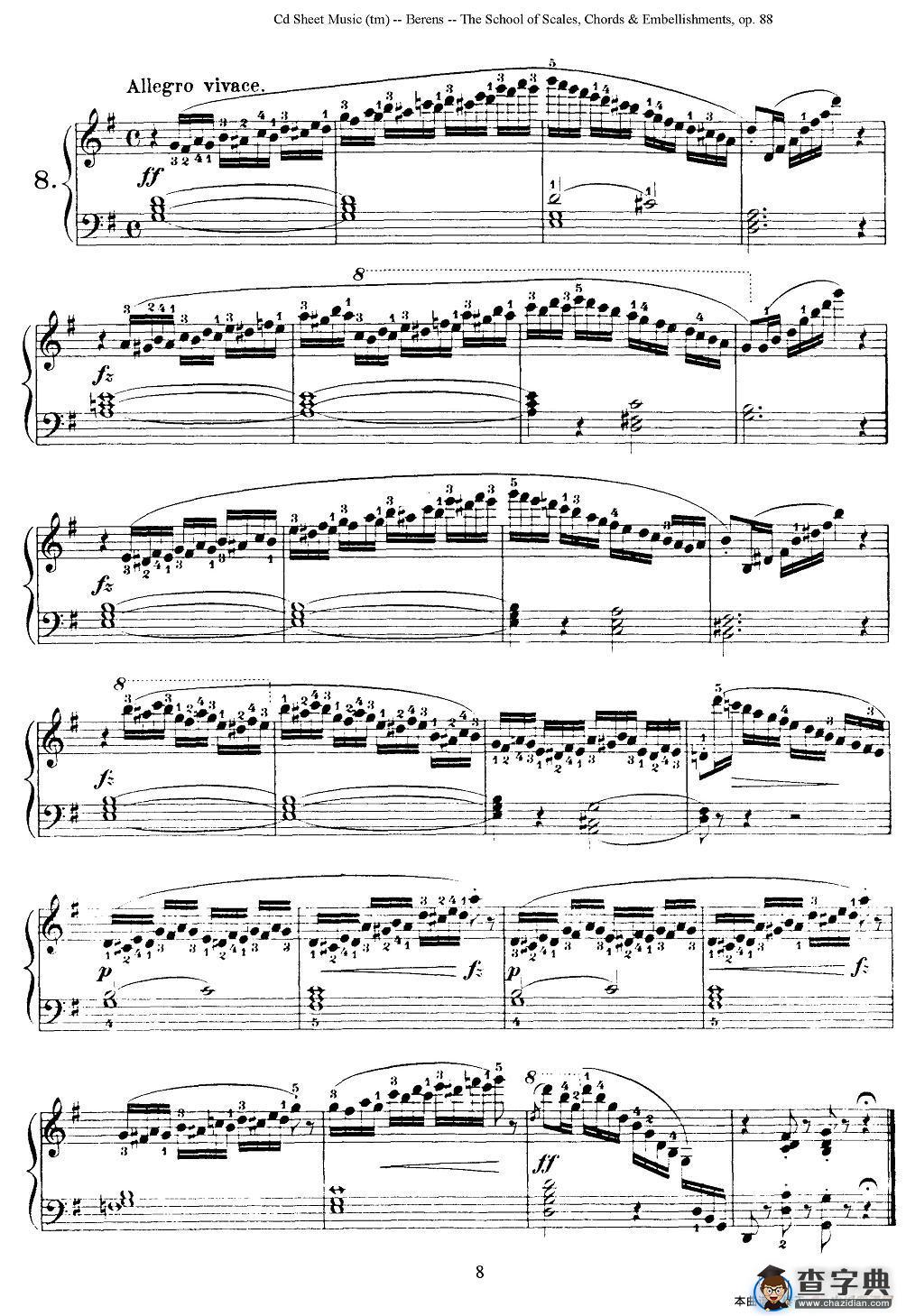 贝伦斯28首钢琴（和弦及装饰音）练习曲（6—10）