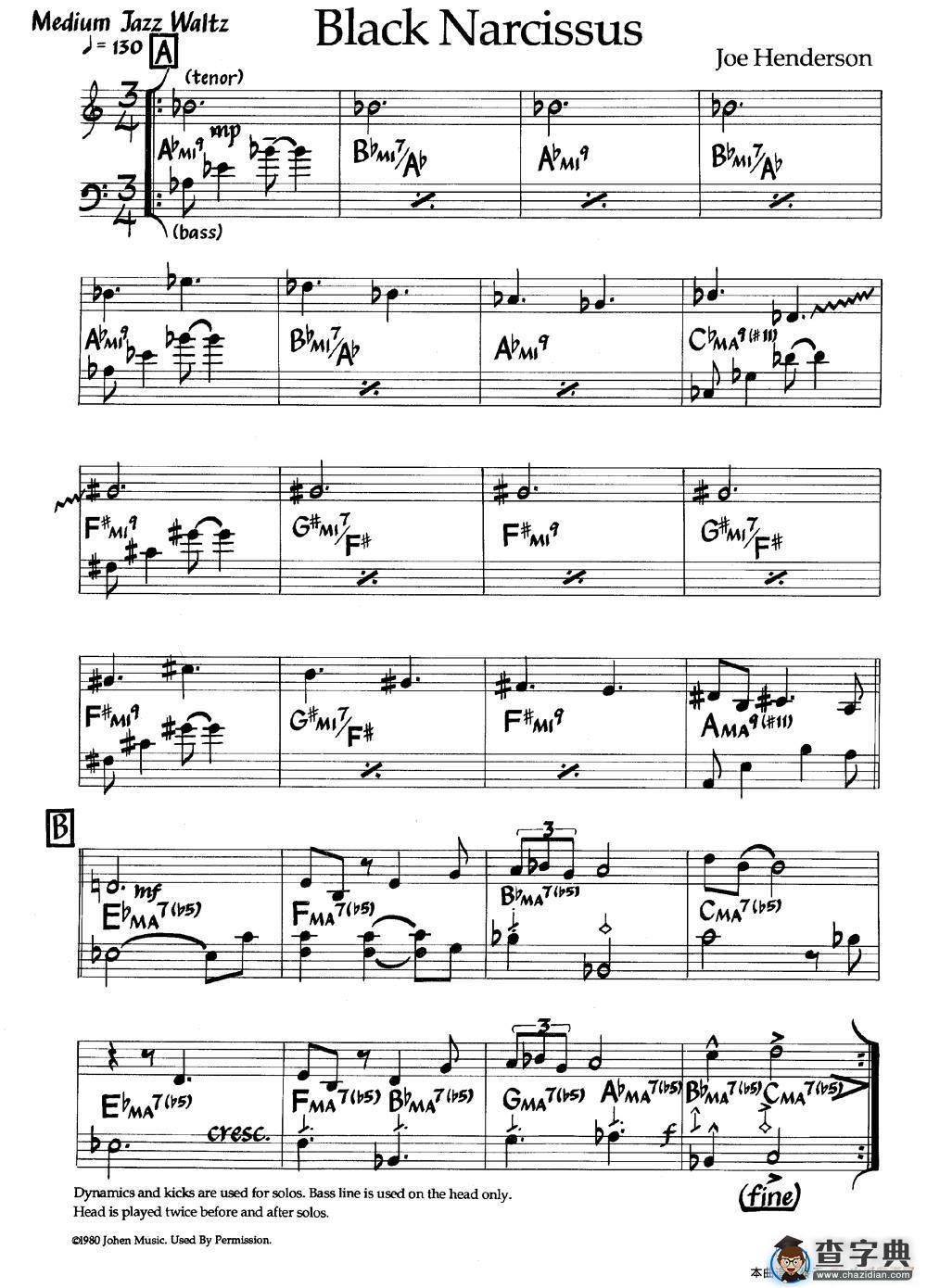 Black Narcissus（黑水仙）（爵士钢琴曲）