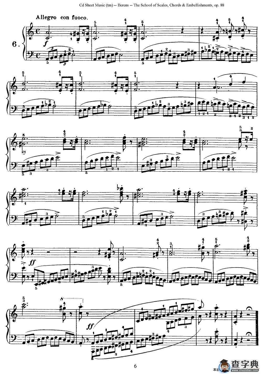 贝伦斯28首钢琴（和弦及装饰音）练习曲（6—10）
