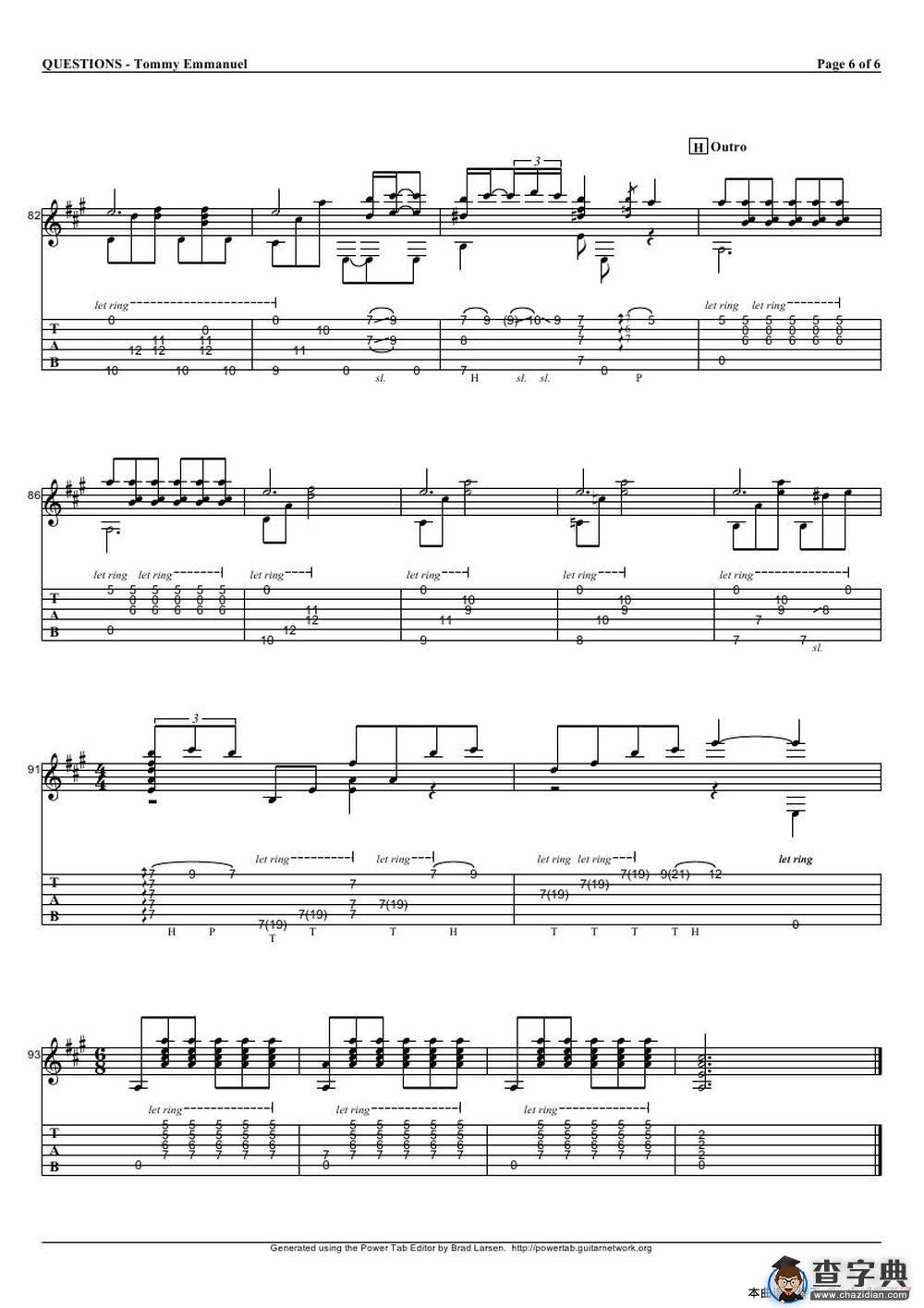 tommy emmanuel： questions（指弹吉它）
