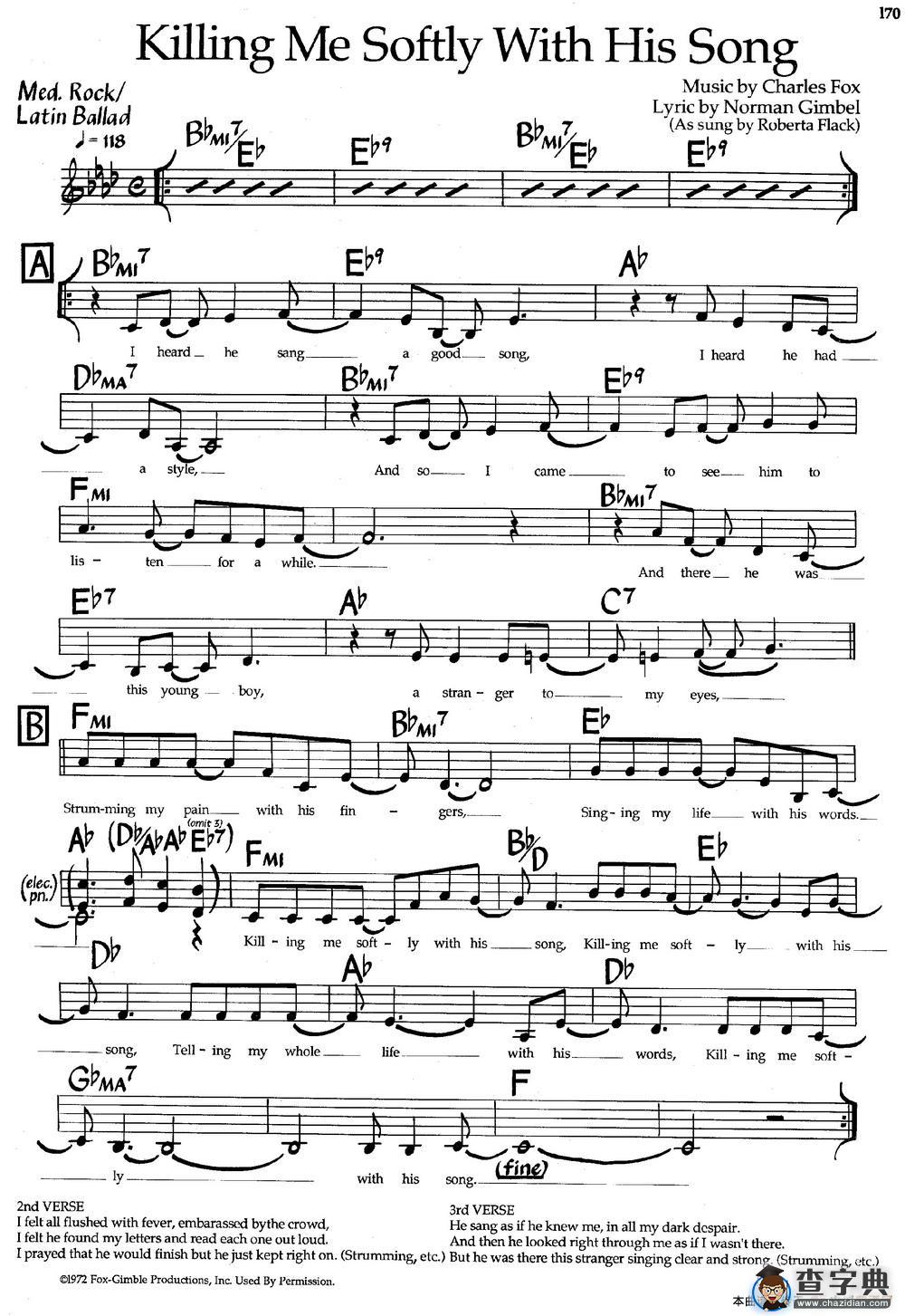 Killing Me Softly With His Song（爵士钢琴曲）
