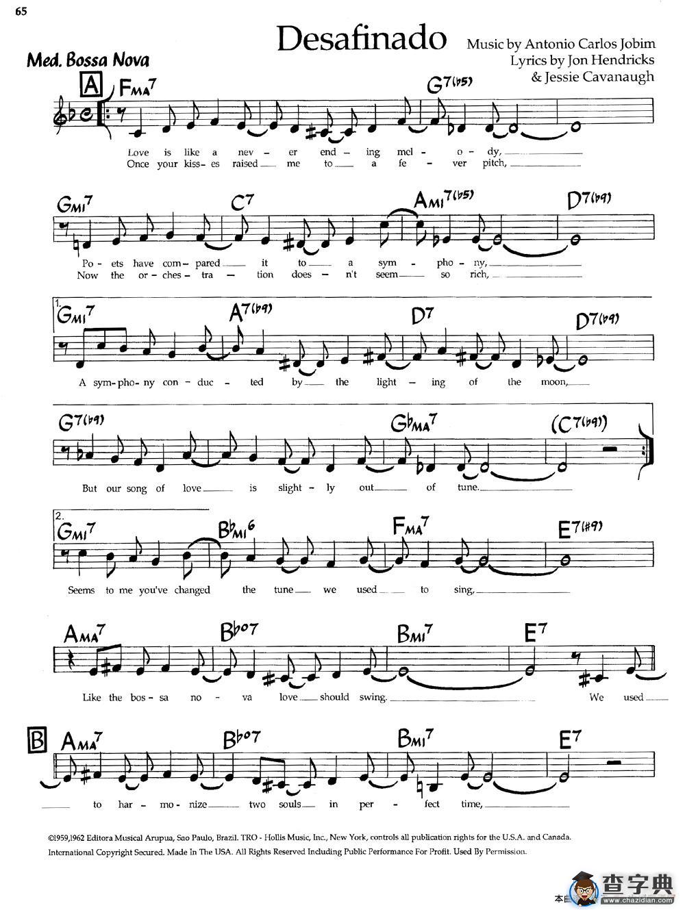 Desafinado（爵士钢琴曲）