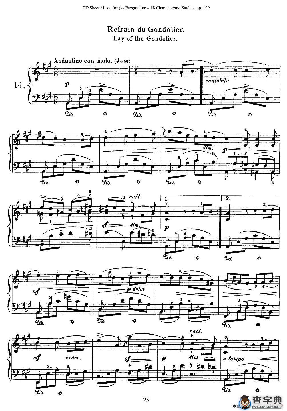 Burgmuller - 18 Characteristic Studies（14）