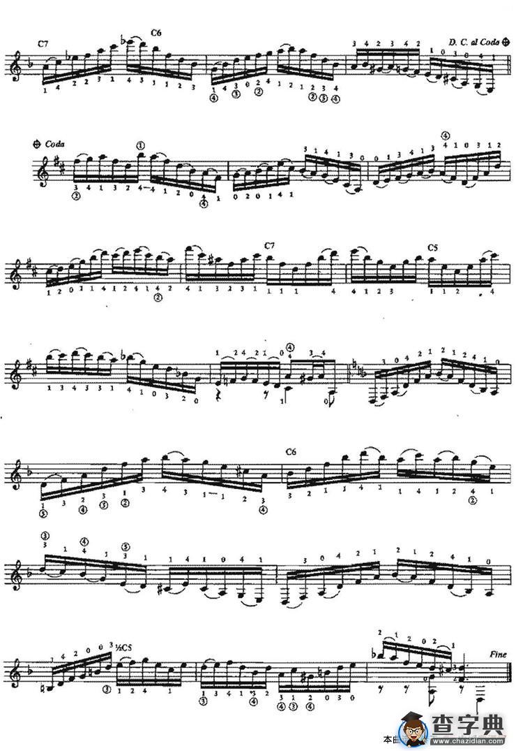 Arabescos-Estudio No.4（古典吉他）
