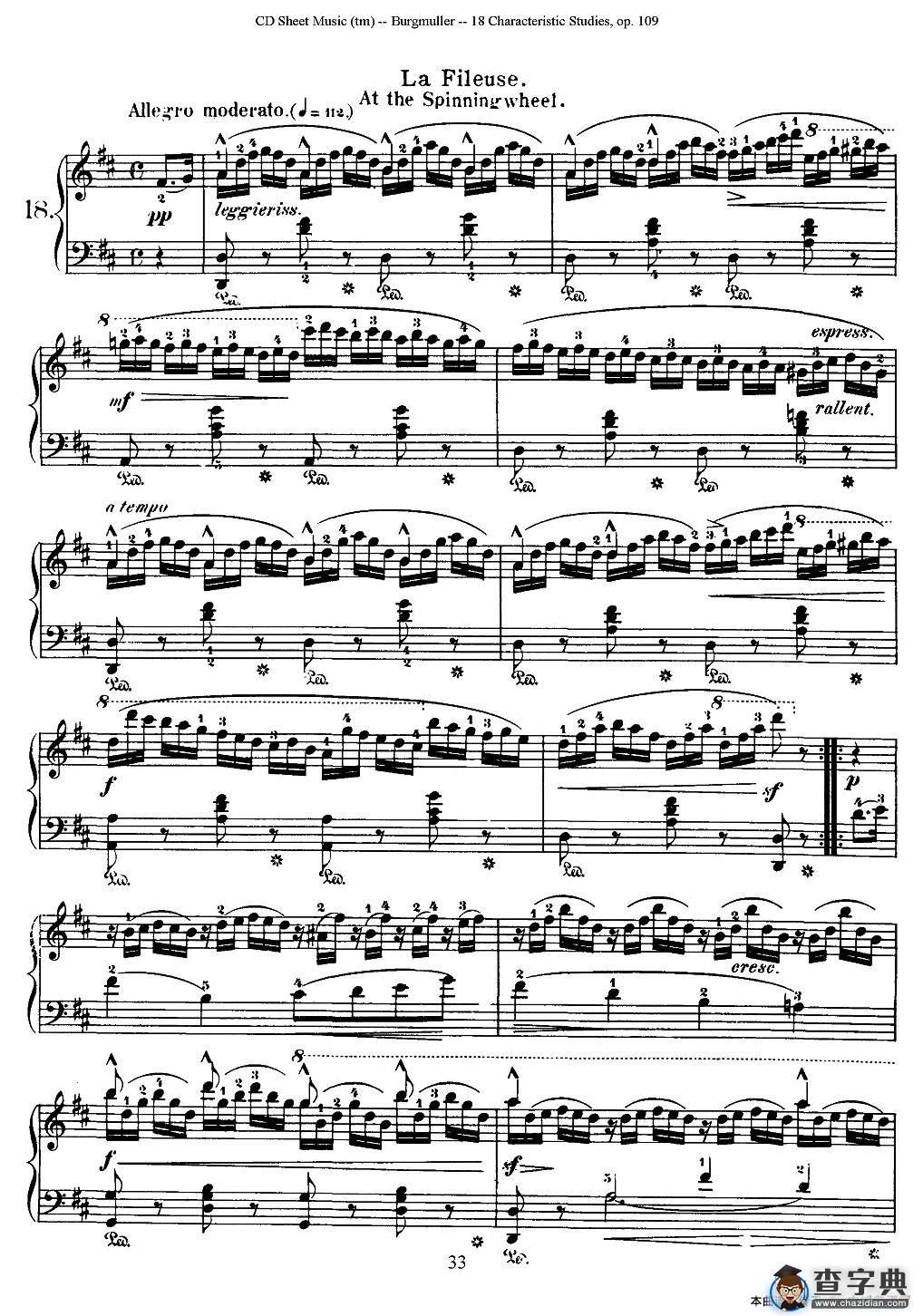 Burgmuller - 18 Characteristic Studies（18）