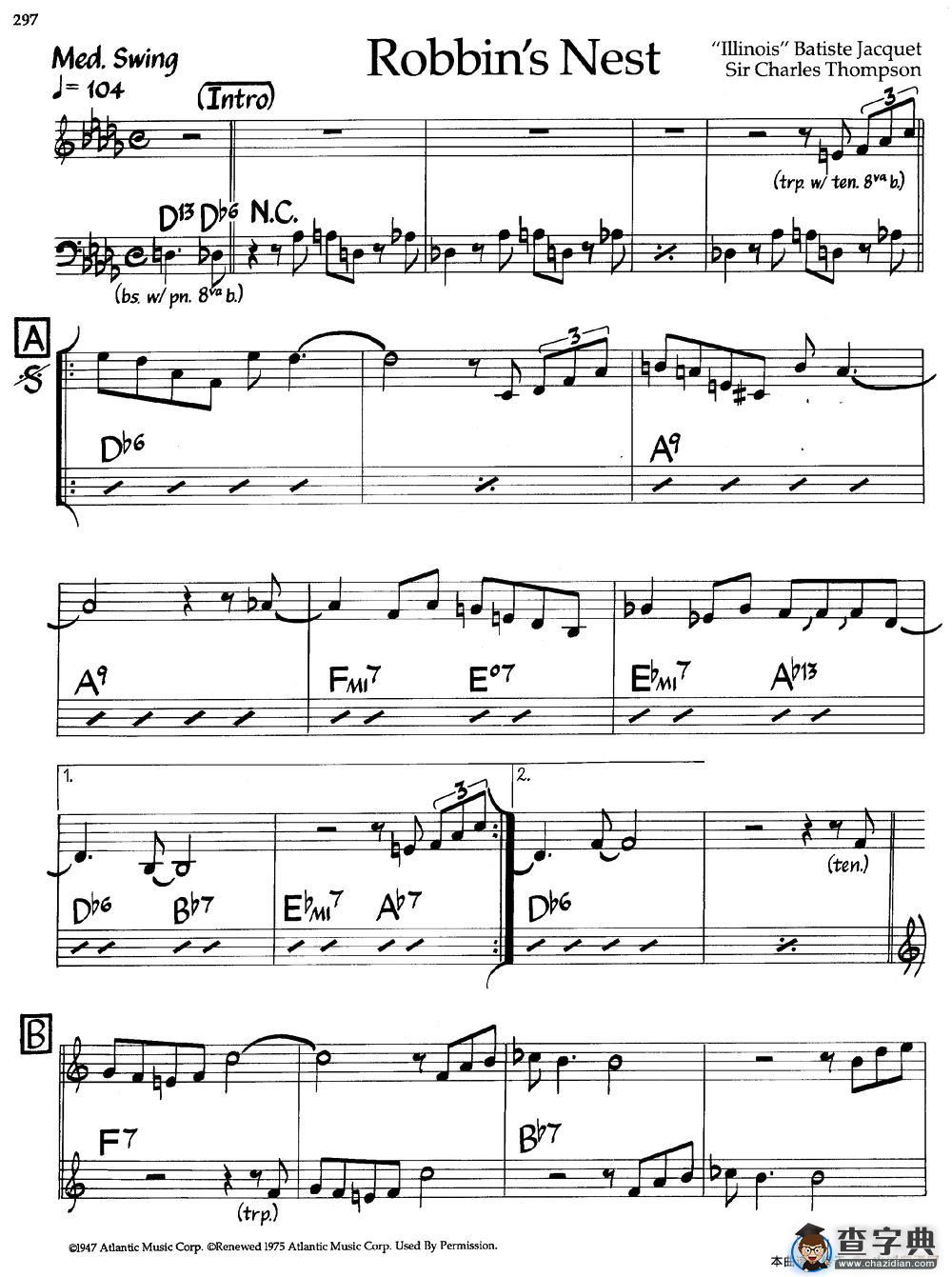 Robbin's Nest（爵士钢琴曲）