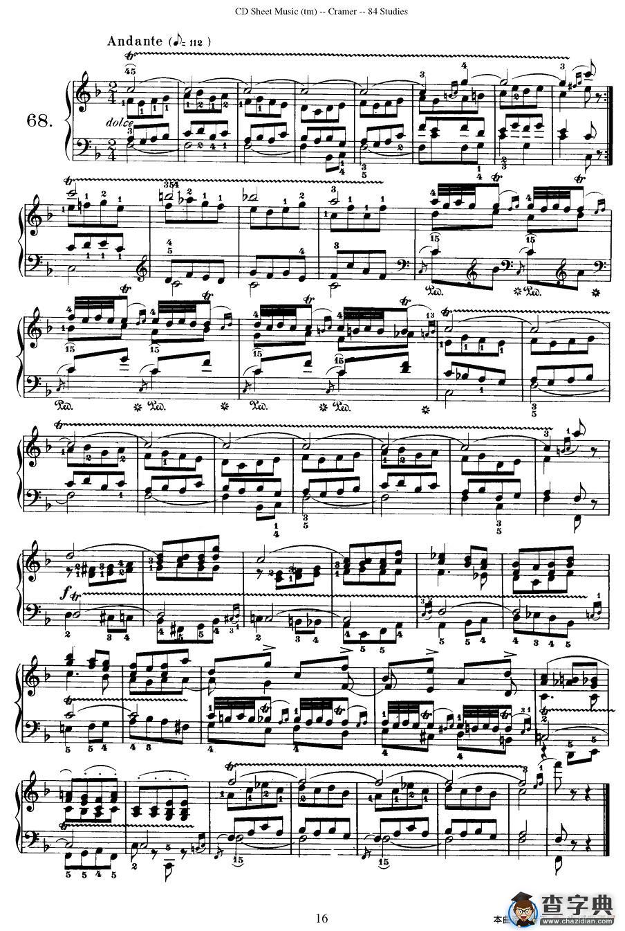 Cramer - 84 exercices（66—70）（克拉莫84首钢琴练习曲）