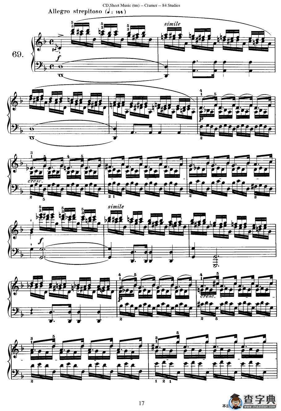 Cramer - 84 exercices（66—70）（克拉莫84首钢琴练习曲）