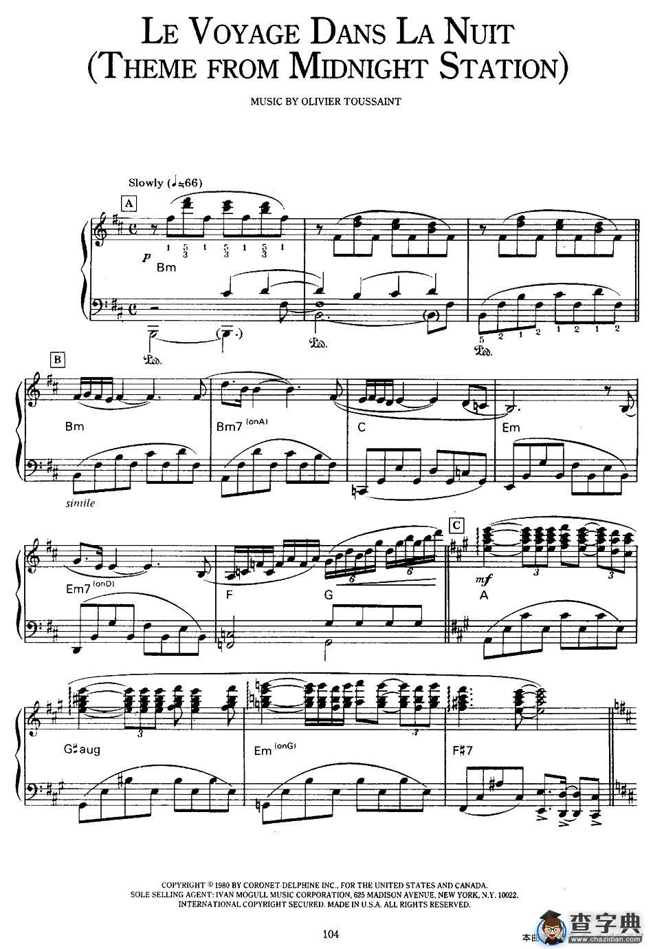 Le voyage dans la nuit (Theme from 'Midnight station')（向黑夜出发）