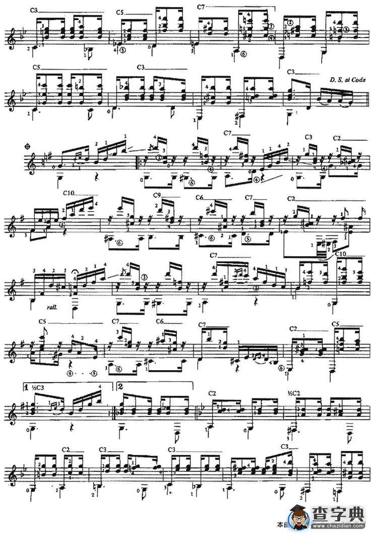 Choro da Saudade（古典吉他）
