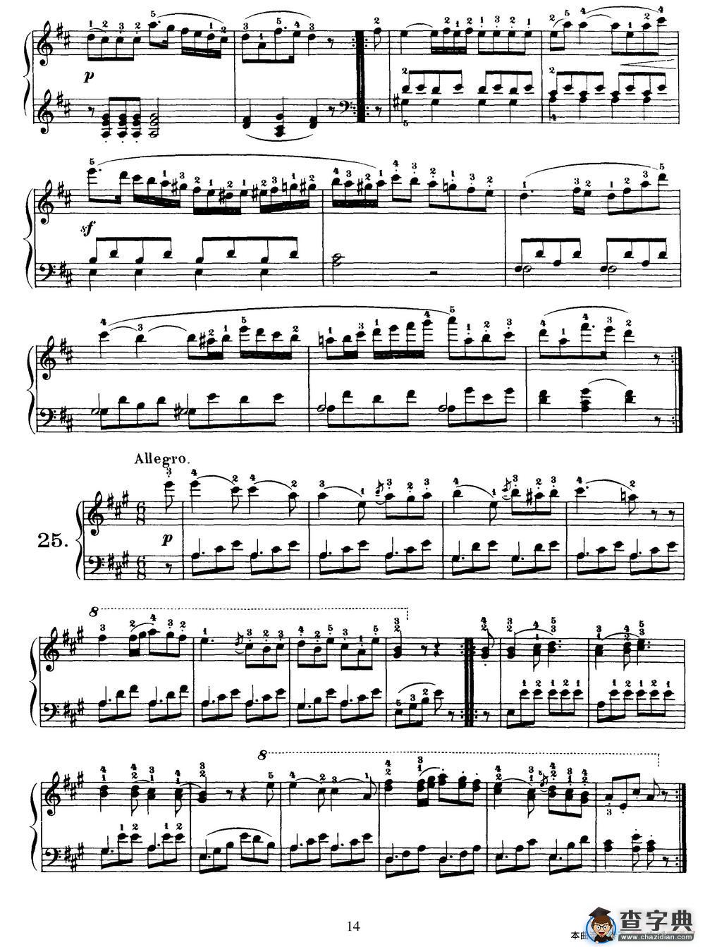 One Hundred and Ten Easy and Progressive Exercises Op.453（车尔尼110首简易练习曲 21——30）