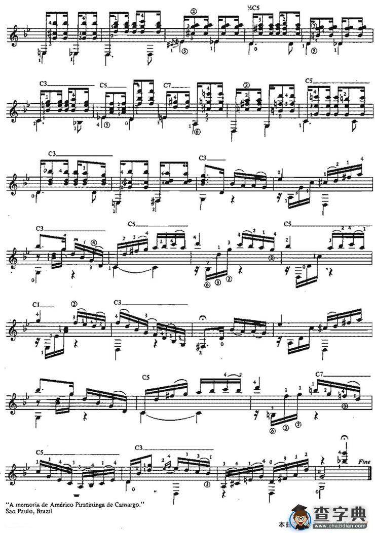 Choro da Saudade（古典吉他）