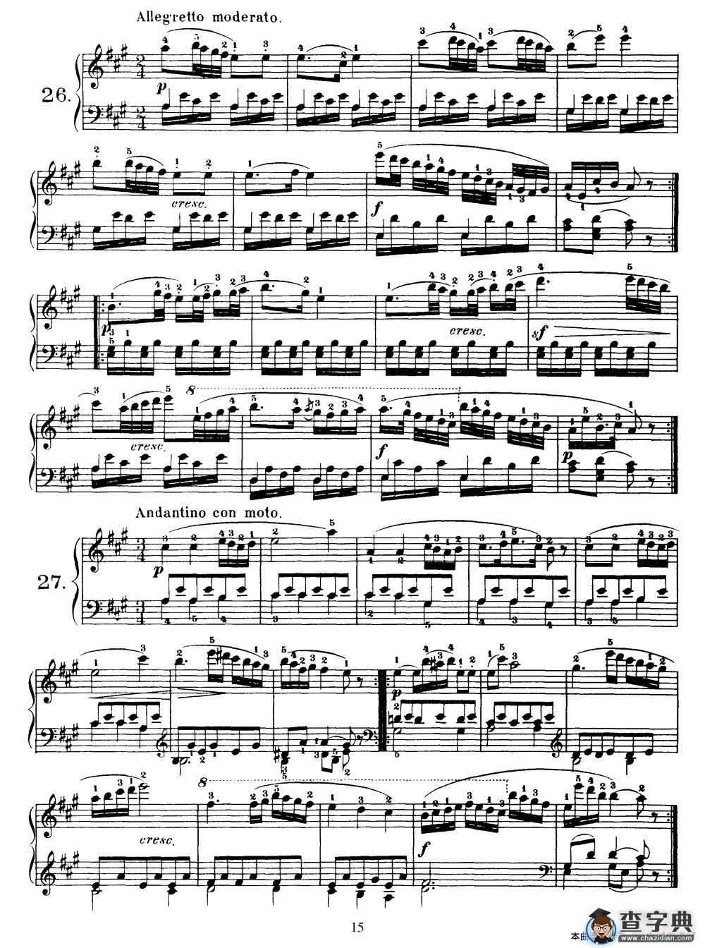 One Hundred and Ten Easy and Progressive Exercises Op.453（车尔尼110首简易练习曲 21——30）