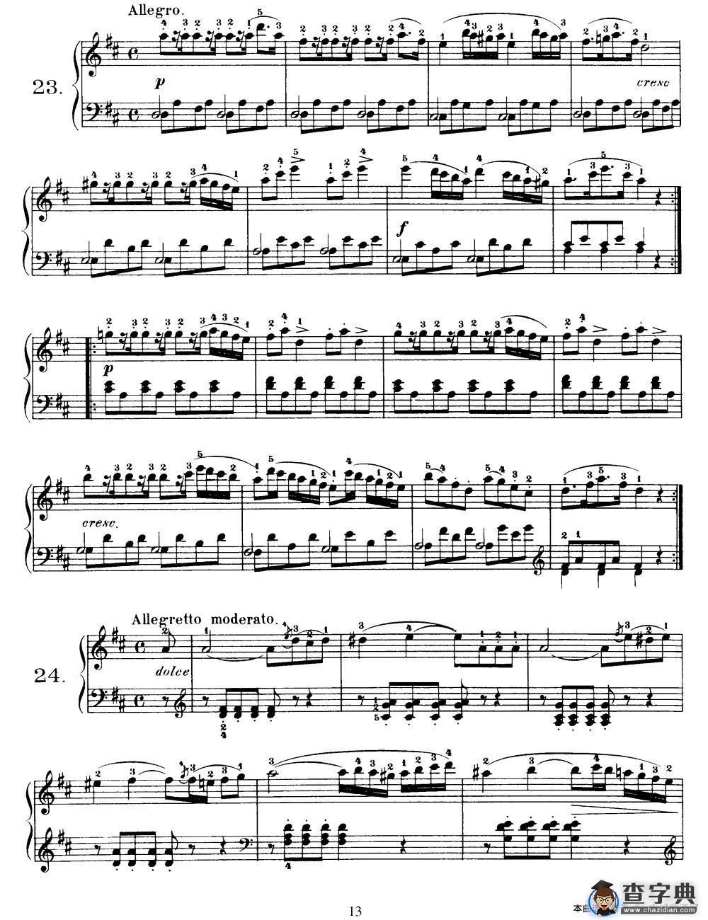 One Hundred and Ten Easy and Progressive Exercises Op.453（车尔尼110首简易练习曲 21——30）