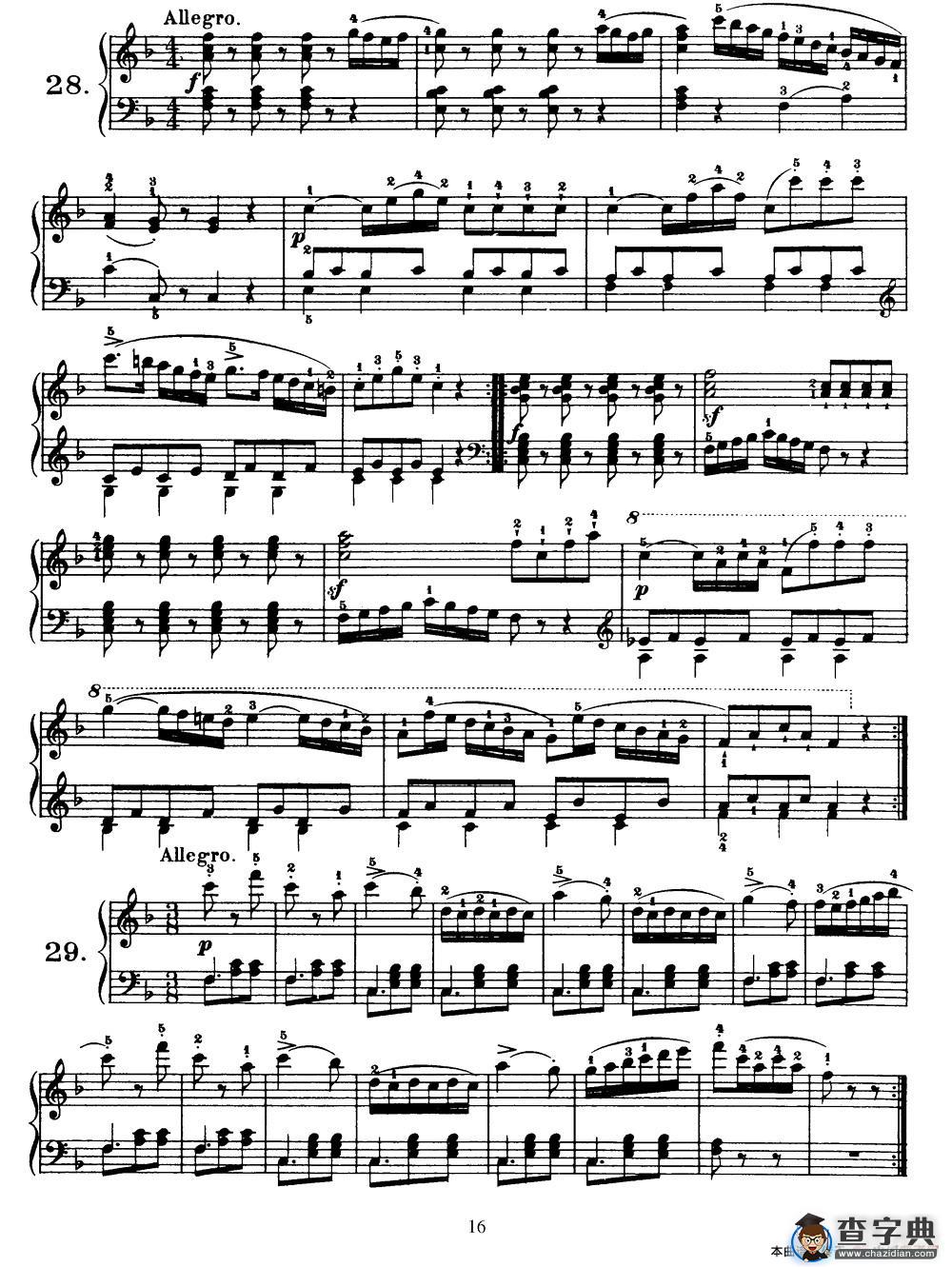 One Hundred and Ten Easy and Progressive Exercises Op.453（车尔尼110首简易练习曲 21——30）