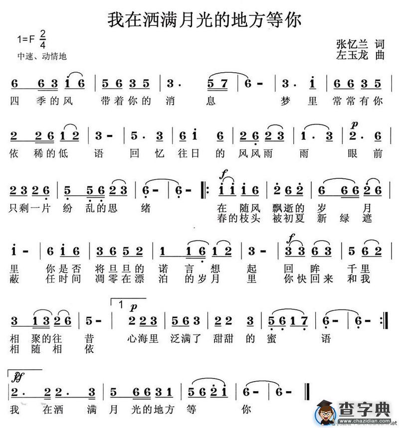 我在洒满月光的地方等你