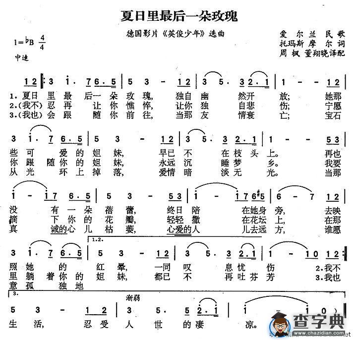 夏日里最后一朵玫瑰[爱尔兰]