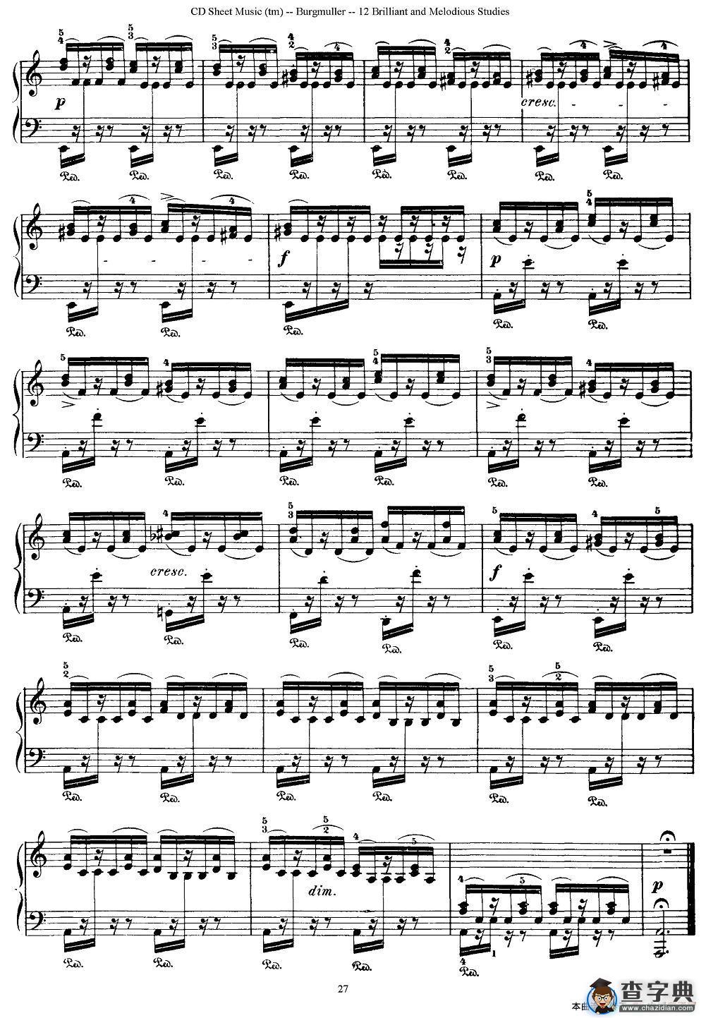 Burgmuller - 12 Brillian and Melodious Studies（10）