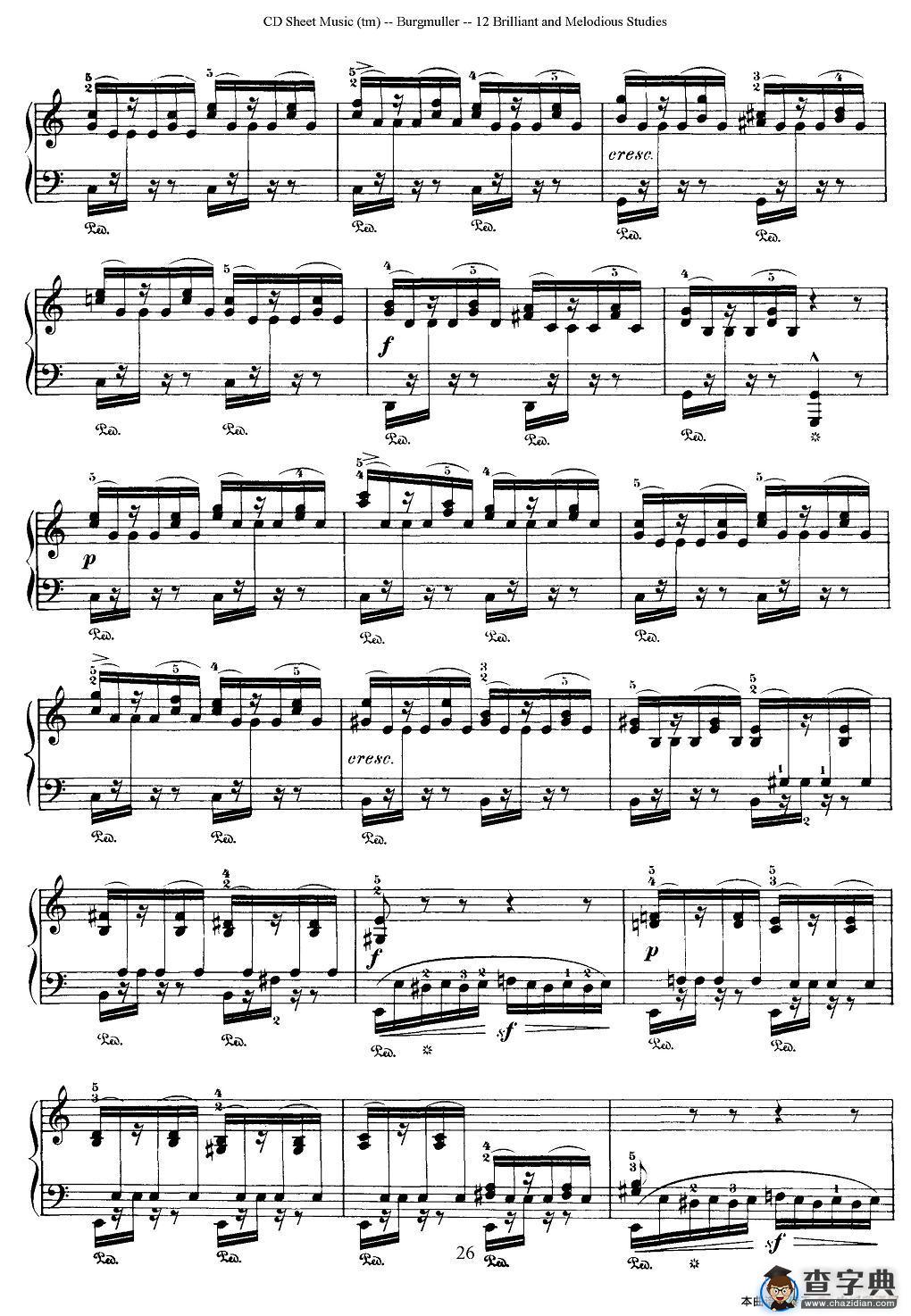 Burgmuller - 12 Brillian and Melodious Studies（10）