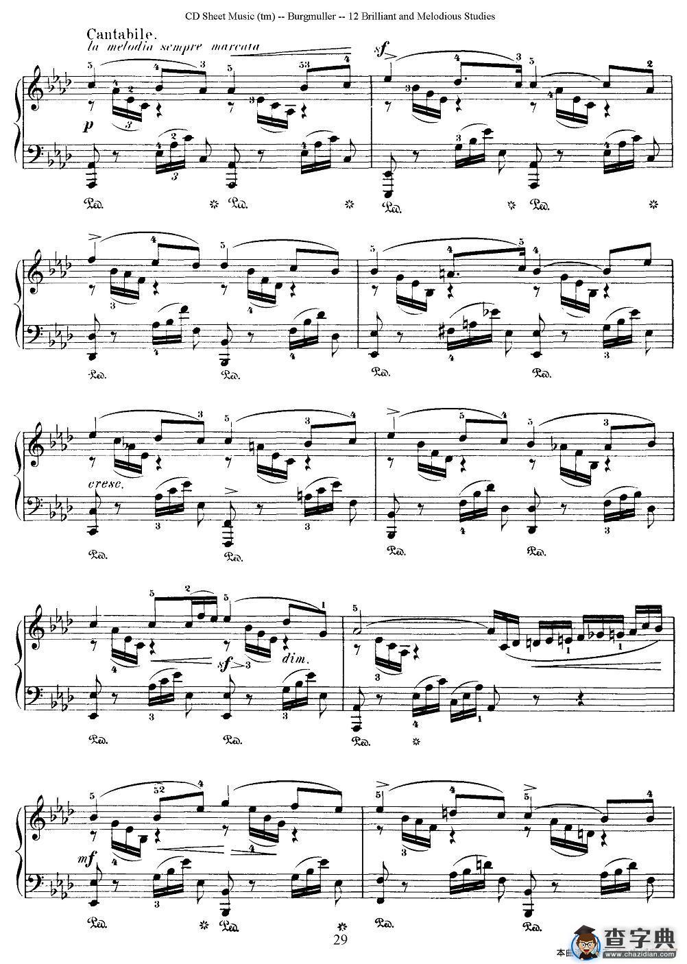 Burgmuller - 12 Brillian and Melodious Studies（11）