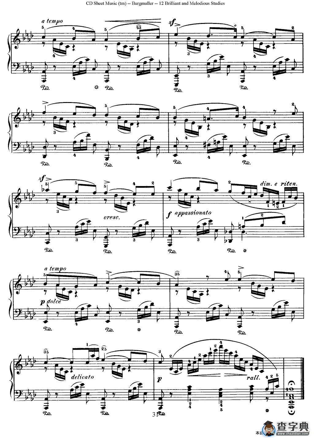 Burgmuller - 12 Brillian and Melodious Studies（11）