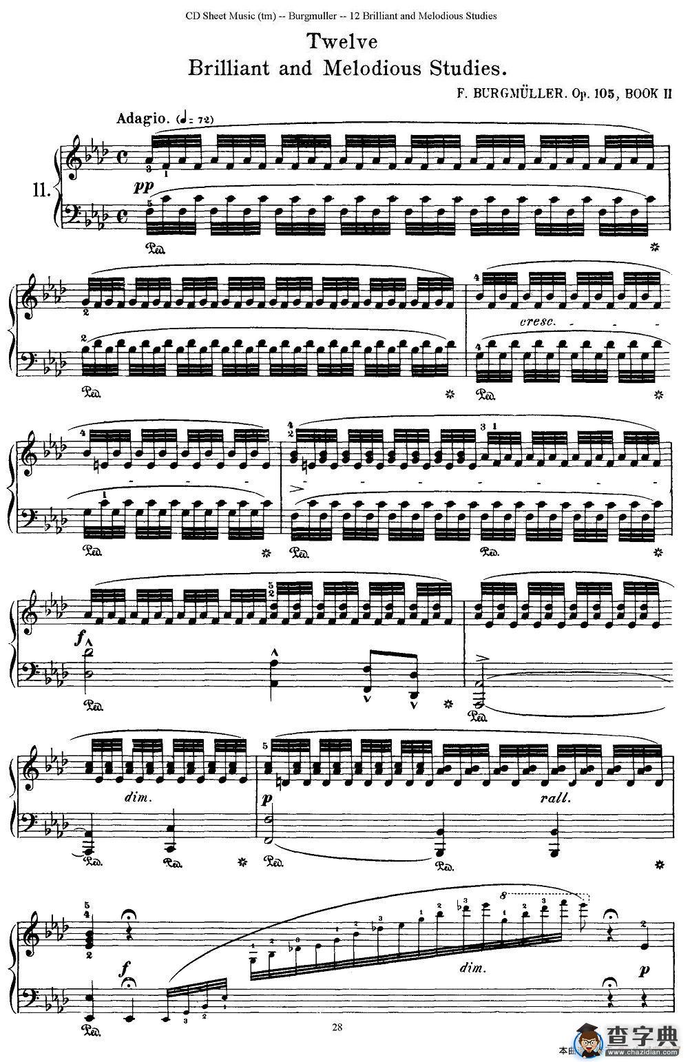Burgmuller - 12 Brillian and Melodious Studies（11）