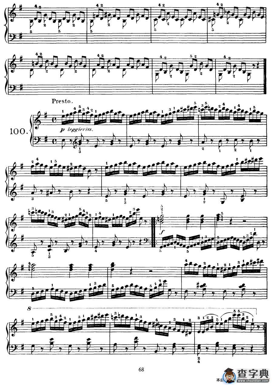 Czerny - 100 Progressive Studies Op.139（91—100）
