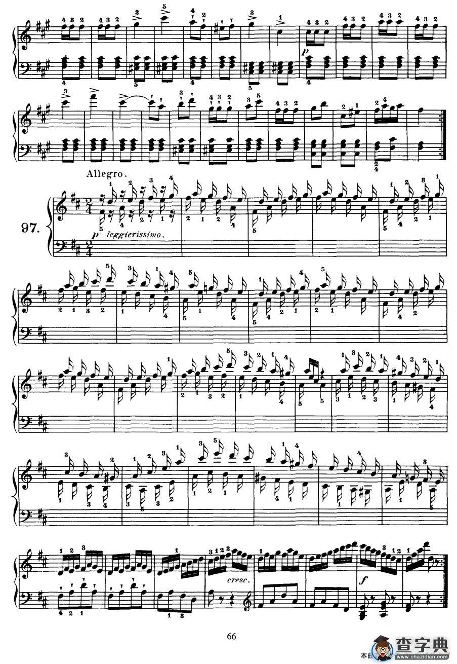 Czerny - 100 Progressive Studies Op.139（91—100）