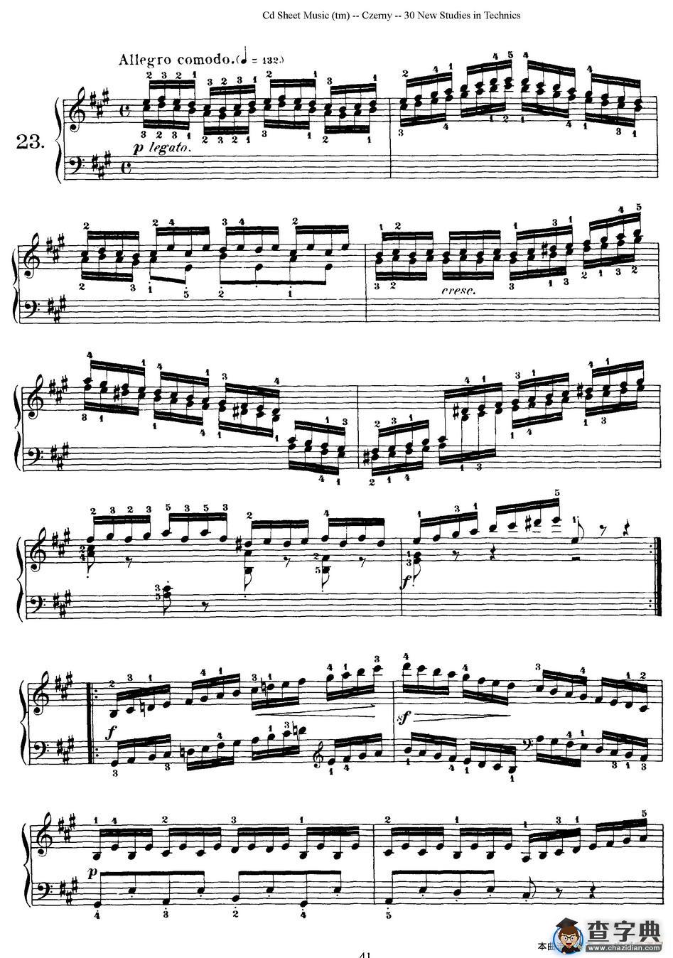 Czerny - 30 New Studies - 23（车尔尼Op849 - 30首练习曲）