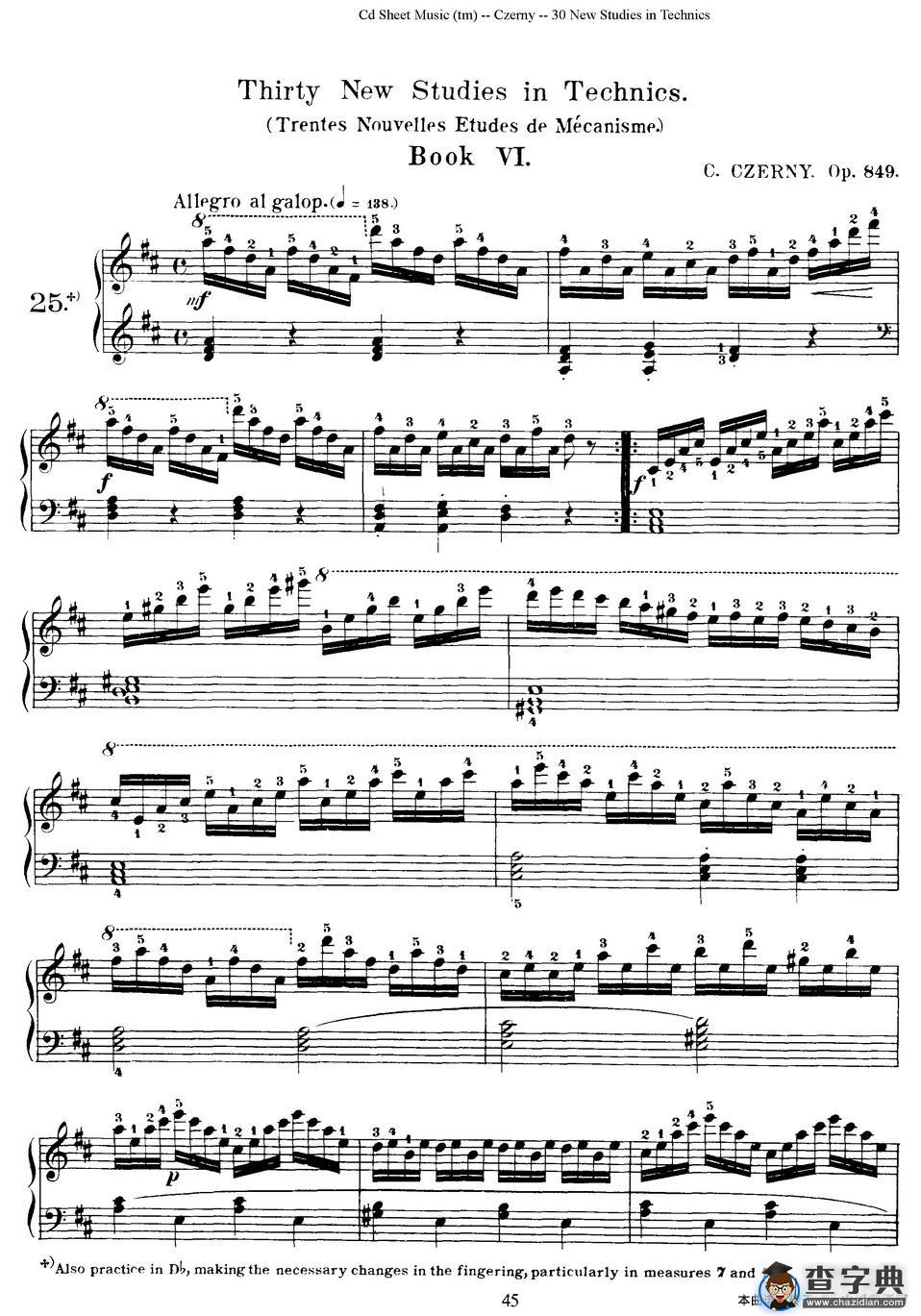 Czerny - 30 New Studies - 25（车尔尼Op849 - 30首练习曲）