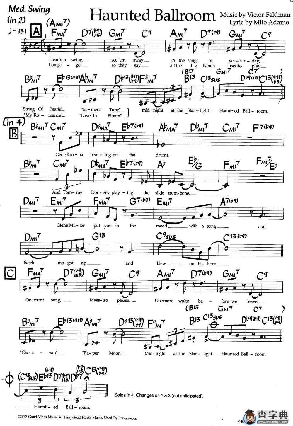 Haunted Ballroom（爵士钢琴曲）