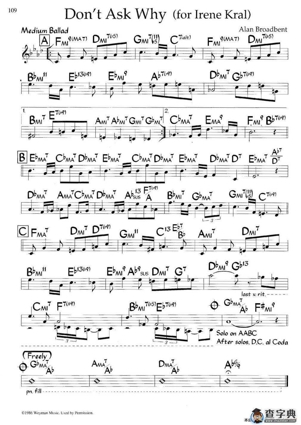 Don't Ask Why（爵士钢琴曲）