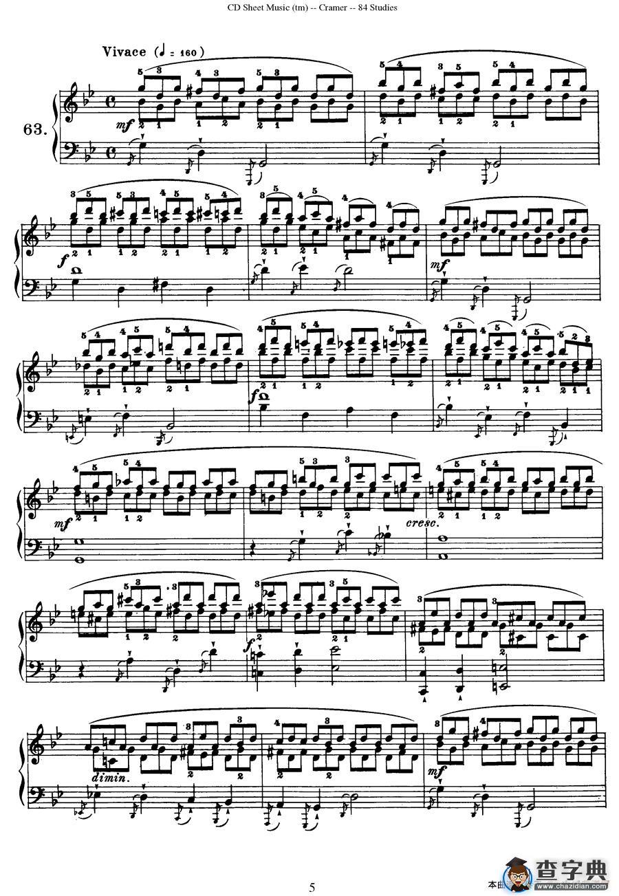Cramer - 84 exercices（61—65）（克拉莫84首钢琴练习曲）