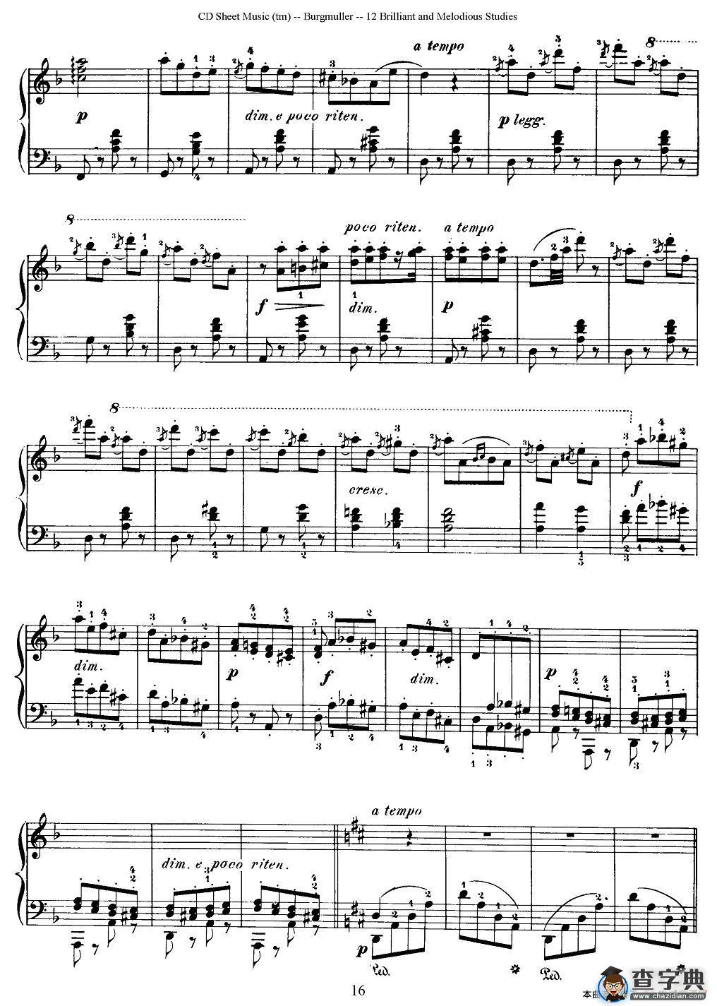 Burgmuller - 12 Brillian and Melodious Studies（7）