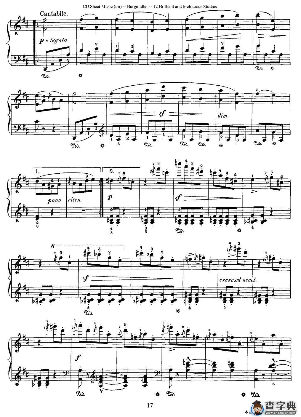 Burgmuller - 12 Brillian and Melodious Studies（7）