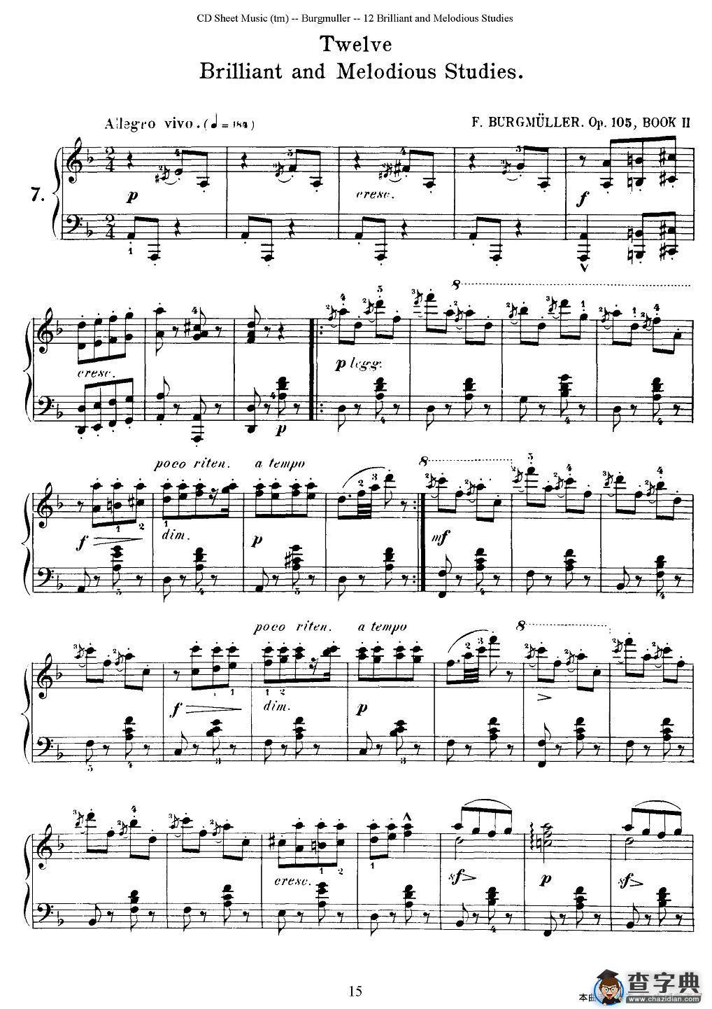 Burgmuller - 12 Brillian and Melodious Studies（7）