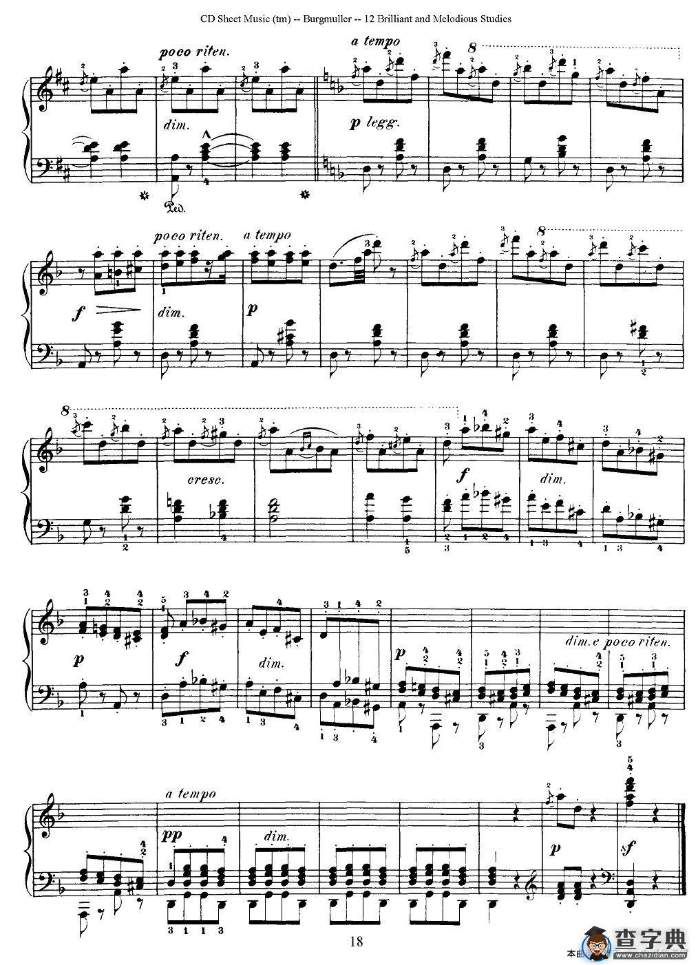 Burgmuller - 12 Brillian and Melodious Studies（7）