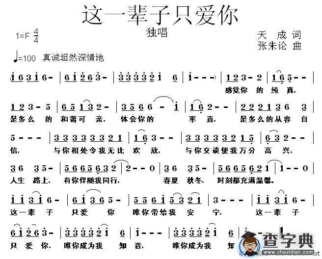 这一辈子只爱你