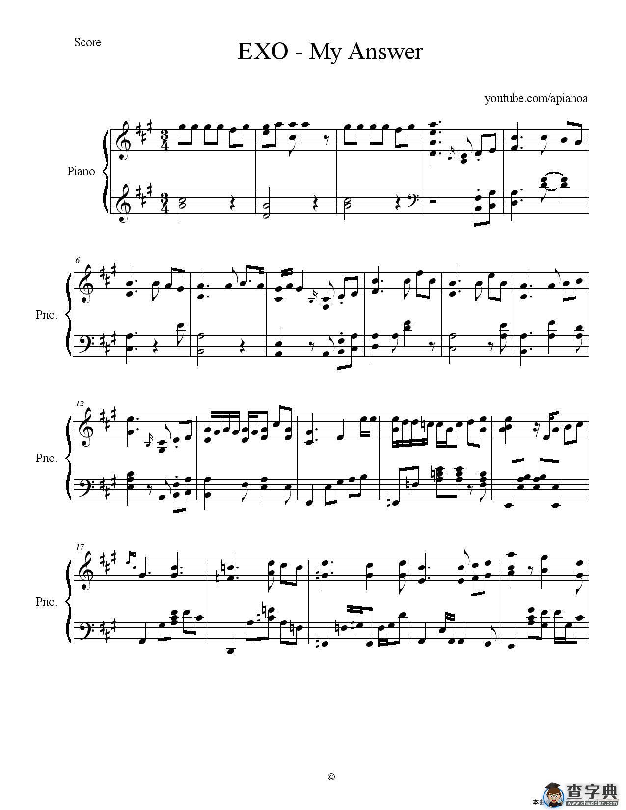 MY ANSWER（我的答案）