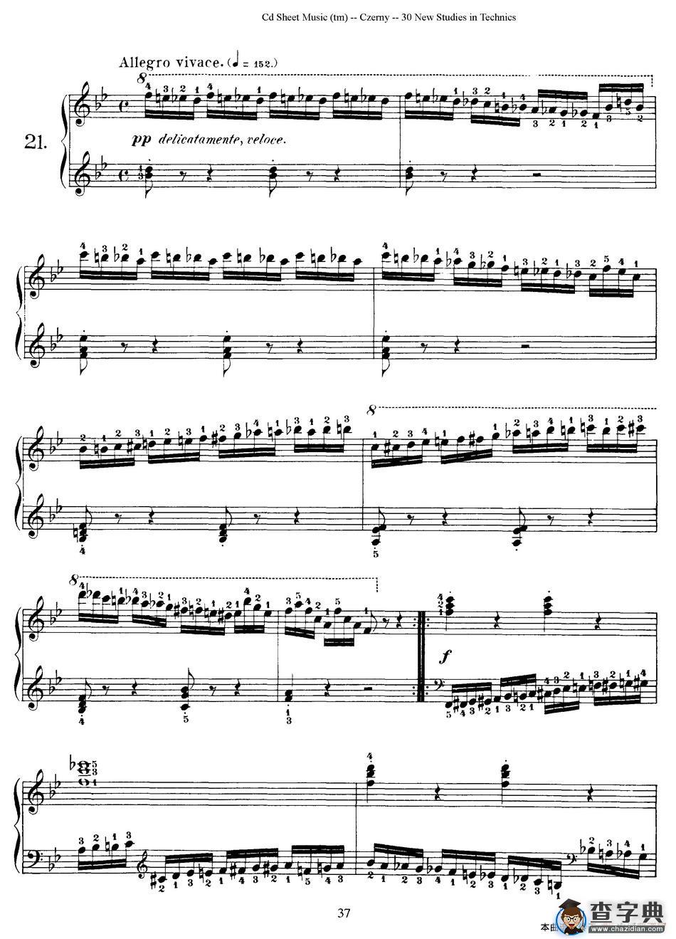 Czerny - 30 New Studies - 21（车尔尼Op849 - 30首练习曲）