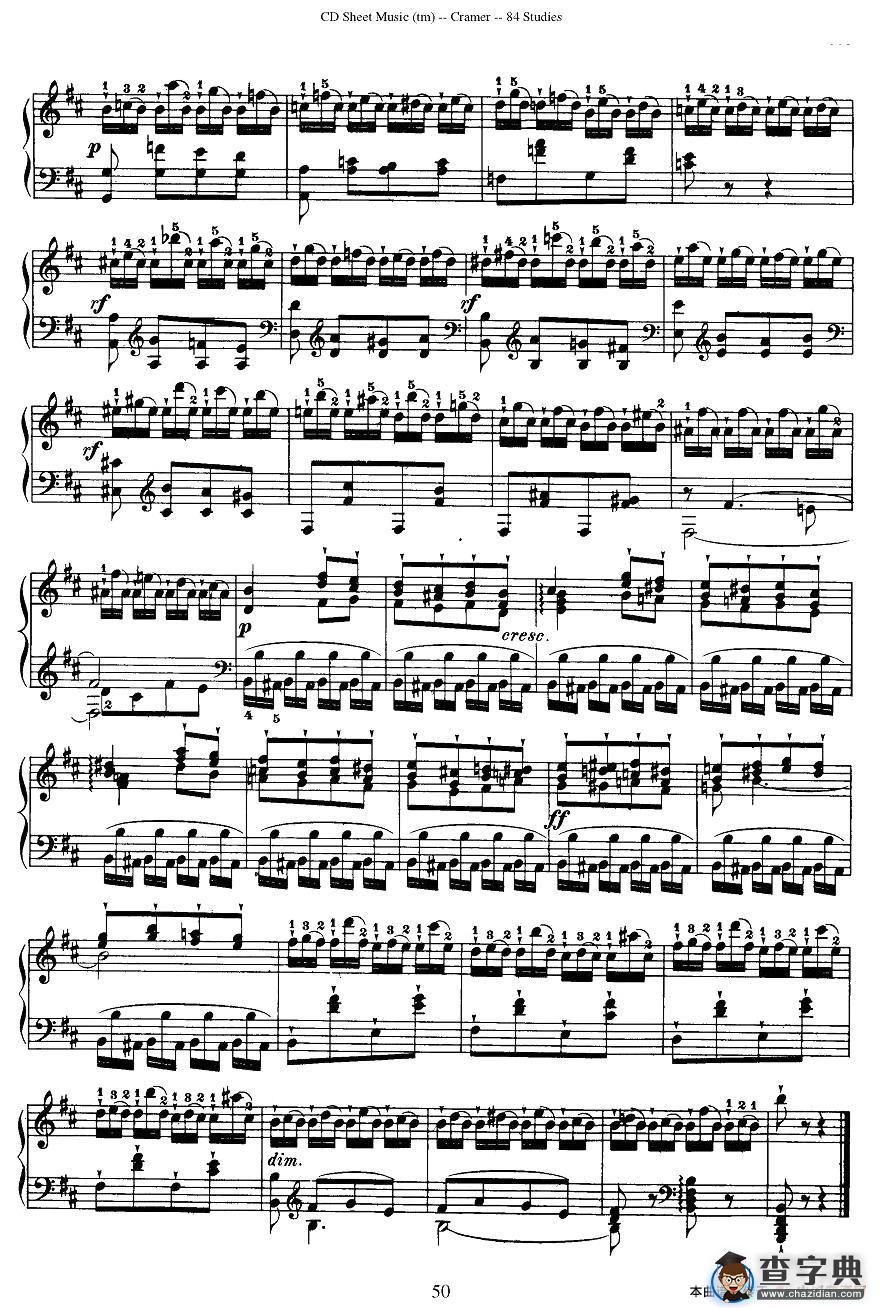 Cramer - 84 exercices（51—55）（克拉莫84首钢琴练习曲）钢琴谱