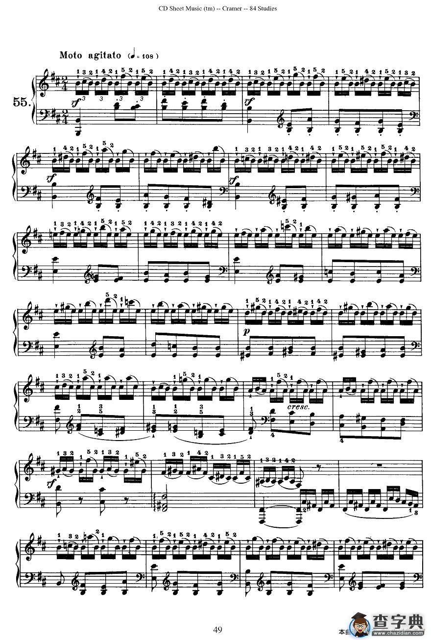Cramer - 84 exercices（51—55）（克拉莫84首钢琴练习曲）钢琴谱